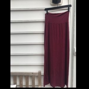 Maroon Maxi Skirt